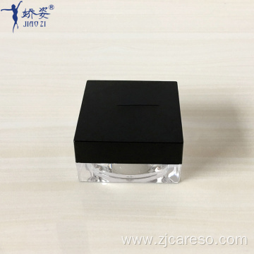 Empty Small UV Black Square Loose Powder Case